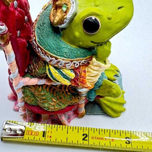 King Ribbit Camelot Frogs Sculpture Collection By Hamilton 1996 Hand-Painted - Picture 3 of 9